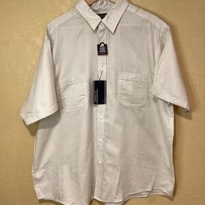Rountree & York NWT Short Sleeve, Button Up, Collar Shirt, Men's XL, 100% Cotton